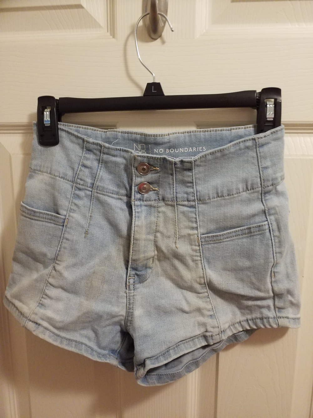 No Boundaries Light Blue High Waist Denim Shorts